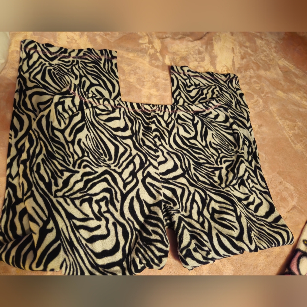 Zebra Print Pajama Pants | Women's Medium | Y2K, 2000s, Cozy, Animal Print